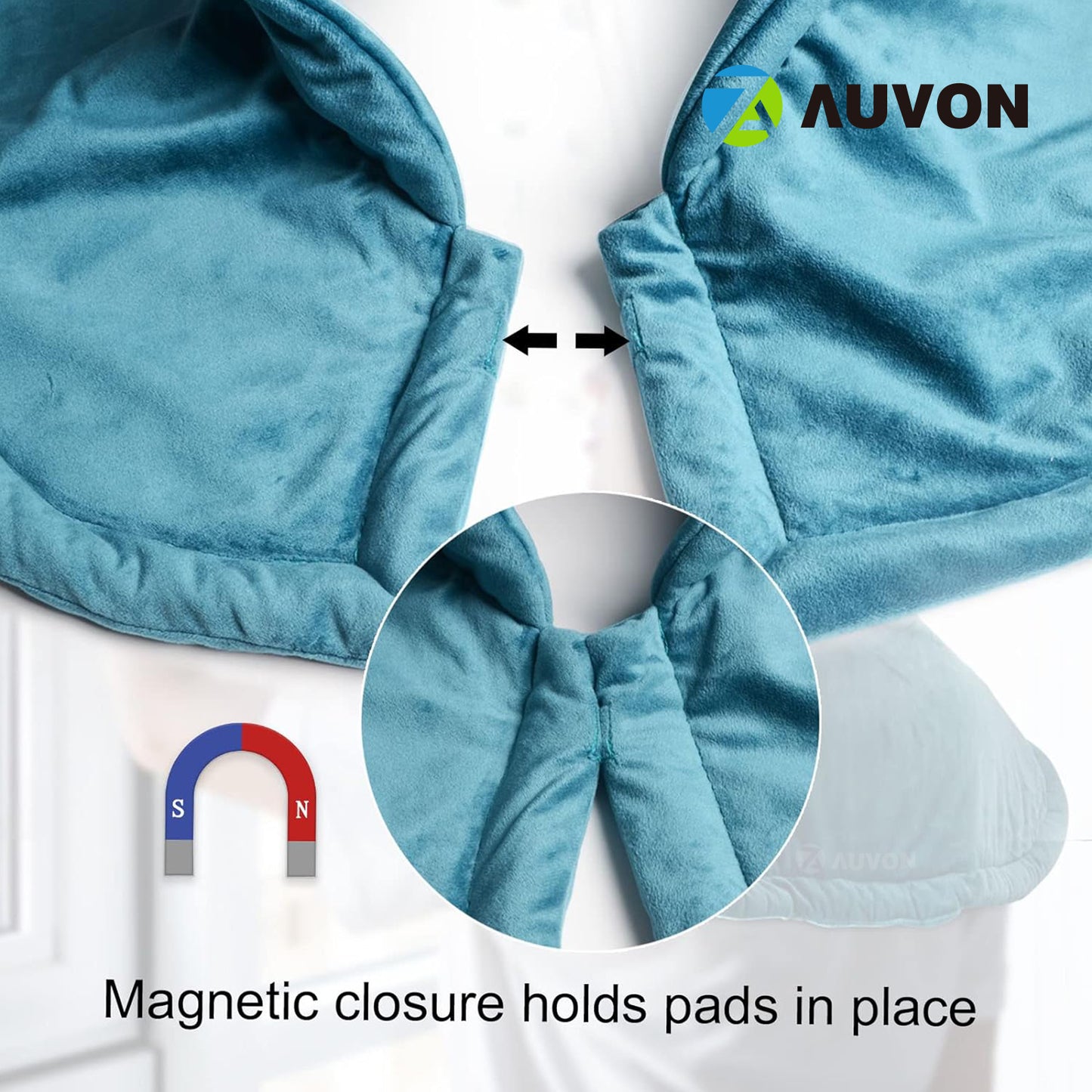 AUVON Electric Heating Pad for Neck and Shoulders Pain Relief with Auto Shut Off, Electric Heated Neck Wrap for Cramps- Stay On, Three Temperature Settings, Machine Washable