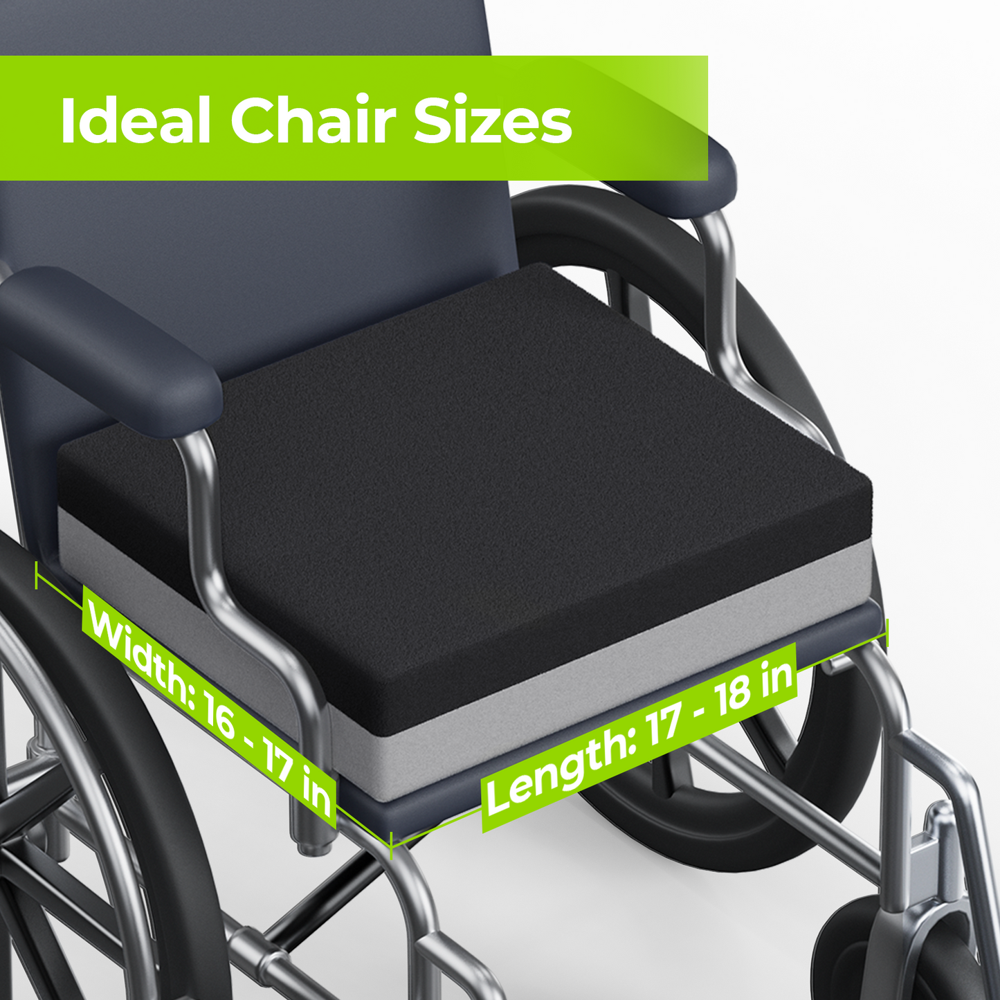 AUVON Ventilation Wheelchair Seat Cushions for Tailbone, Pressure Sore & Ulcer Pain Relief, Innovative Breathable Memory Foam for All-day Comfort, Waterproof & Anti-slip Chair Cushion for Back Support