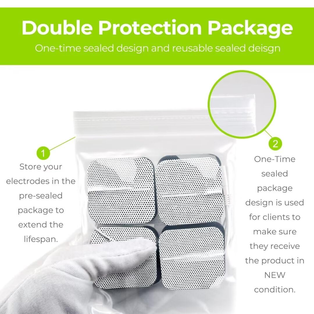AUVON Électrodes de remplacement pour appareil TENS 5 x 10 cm, 24 pièces, réutilisables, sans latex, grandes électrodes, conception non irritante avec gel amélioré pour électrothérapie