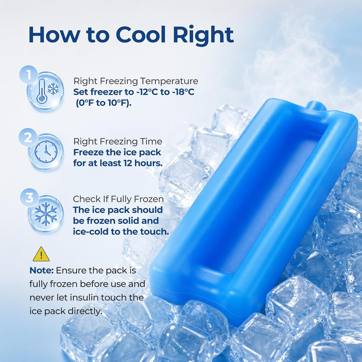 AUVON Insulin Vial Cooler Travel Case, Up to 12H Cooling, 370g Ice Brick GLP-1 & Peptide Travel Case TSA Approved, Safe Anti-Freezing Foam, Well-Insulated 3-Layer Protection for 3-15ml Vials, Pens