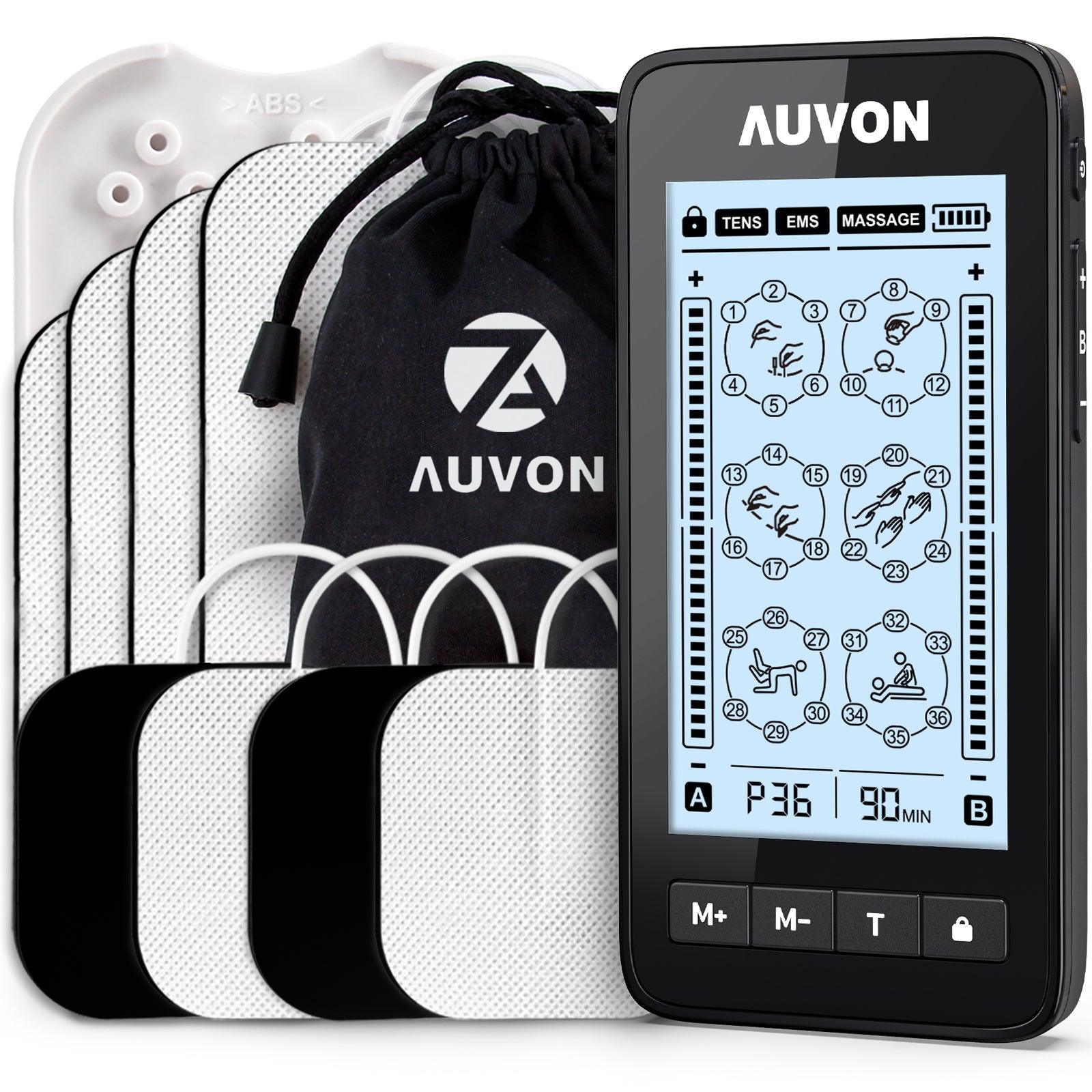 AUVON 4 Outputs TENS Unit EMS Muscle Stimulator Machine for Pain Relief  Therapy with 24 Modes Electric Pulse Massager, 2 and 2x4 Electrodes Pads