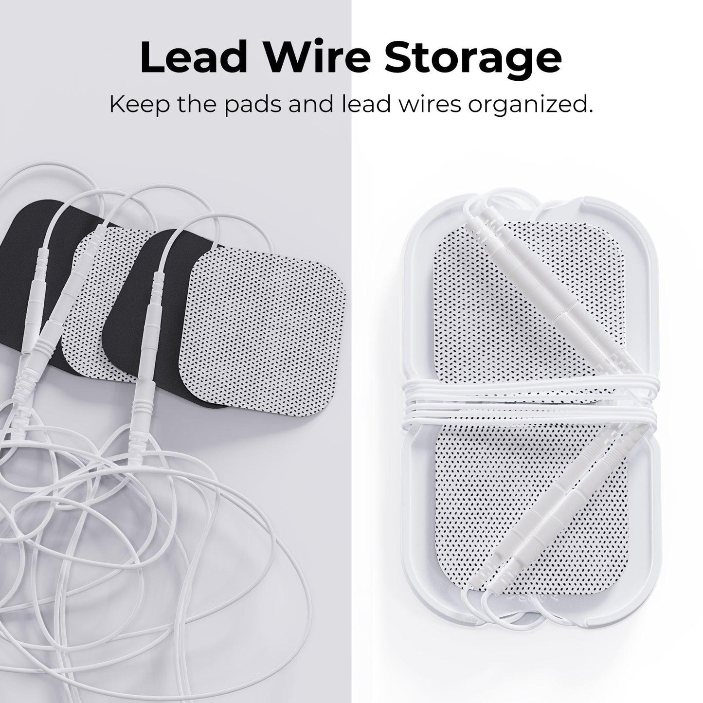 AUVON TENS Unit Pad Holders and Lead Wire Organizer 2 Packs, Holds 2" x 2" 8 Pads or 2" x 4" 4 Pads, Electrode Board for TENS Unit Replacement Electrode Patches - AUVON