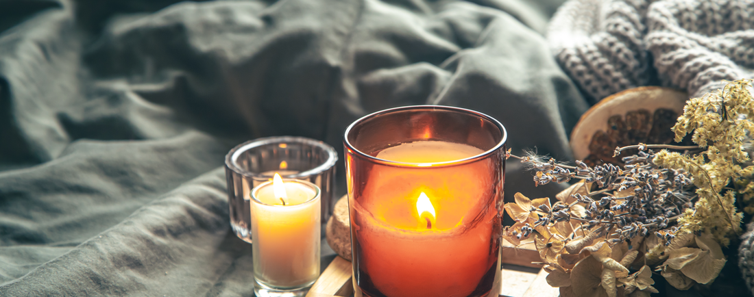 A peaceful nighttime setup with essential oils, herbal tea, and a serene bedroom ambiance, representing natural remedies for achieving better sleep and overcoming insomnia.