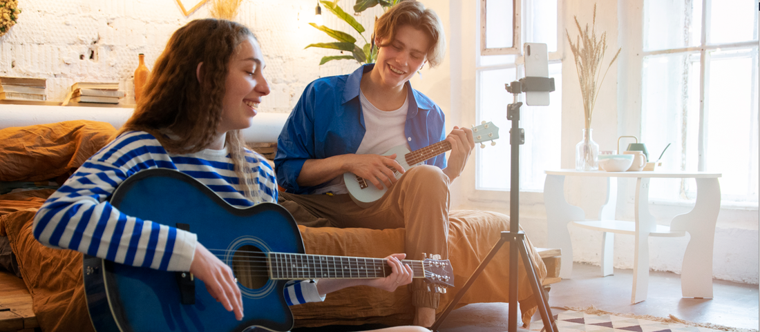 Individuals participating in music therapy, surrounded by instruments or immersed in the healing melodies of sound, illustrating the transformative power of music for health and wellbeing.