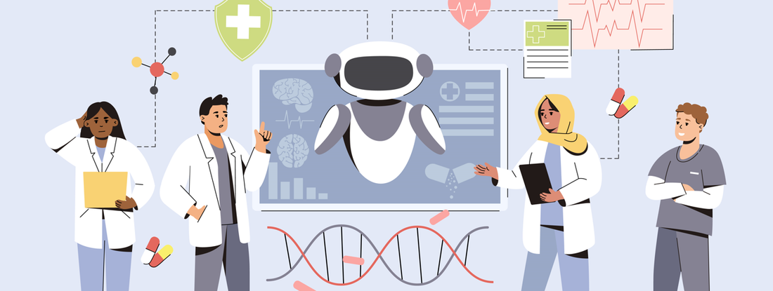 Illustrative image showcasing AI-powered medical technologies, symbolizing the transformative role of artificial intelligence in revolutionizing healthcare.