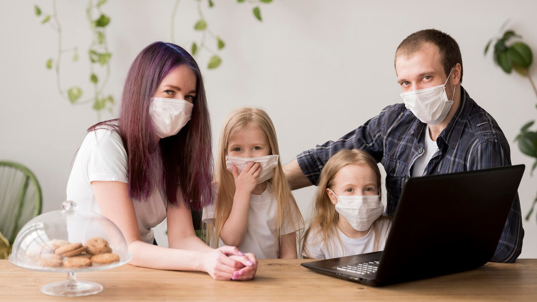 A family practicing good hygiene to prevent flu, emphasizing the importance of vaccination and healthy habits.