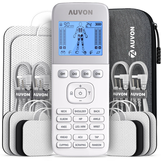 Auvon Rechargeable TENS Unit Muscle Stimulator with 10 Pads for $20 -  AS1080145