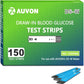 AUVON Blood Glucose Test Strips (100/150/200/300 Count), Value Pack, Accurate Readings Blood Glucose Test Strips Only Compatible with AUVON DS-W Diabetes Sugar Testing Meter, Work Effectively with Small Drops