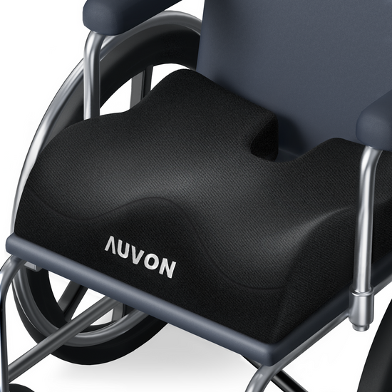 AUVON Anti-Slip Wheelchair Cushions with Front High Rear Low & Hump Design, Ergonomic Seat Cushion to Optimize Sitting Posture, Chair Cushions Relieve Sciatica, Back, Pressure Sore & Ulcer Pain