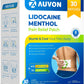 Parches AUVON para alivio del dolor (8 unidades), parches de mentol para hasta 8 horas de alivio del dolor de espalda, dolor muscular, dolor de rodilla, artritis, elegibles para FSA o HSA, tela de calidad para una aplicación sin complicaciones