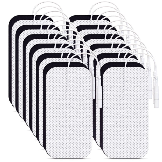 AUVON Large 2"x4" TENS Unit Electrode Pads 24 Pcs, Latex-Free Reusable TENS Unit Pads with Upgraded Self-Stick Performance for TENS 7000, Etekcity TENS EMS Machine, FDA 510(k) Cleared