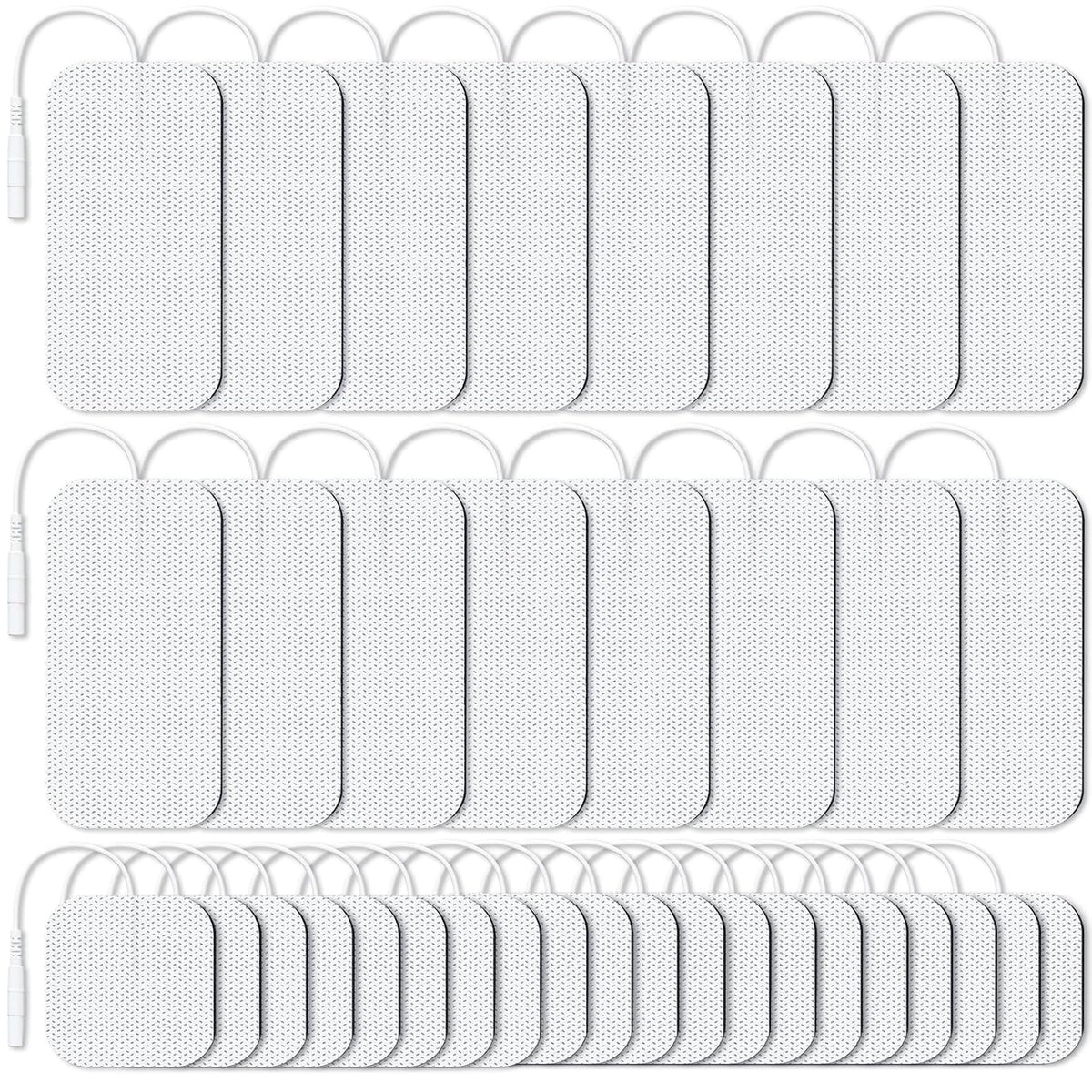 AUVON Électrodes de remplacement pour appareil TENS 5 x 10 cm, 24 pièces, réutilisables, sans latex, grandes électrodes, conception non irritante avec gel amélioré pour électrothérapie