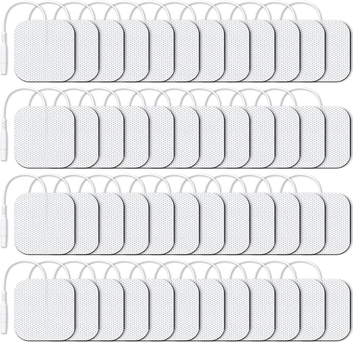 AUVON TENS Unit Electrode Pads 2"x2" 48 Pcs Value Pack, Reusable Latex-Free TENS Unit Pads with Upgraded Self-Adhesion, Non-Irritating Replacement Pads Compatible with TENS 7000, Etekcity, Nicwell