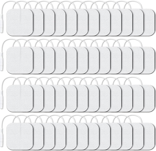 AUVON TENS Unit Electrode Pads 2"x2" 48 Pcs Value Pack, Reusable Latex-Free TENS Unit Pads with Upgraded Self-Adhesion, Non-Irritating Replacement Pads Compatible with TENS 7000, Etekcity, Nicwell