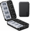AUVON Travel Weekly Pill Organizer 2 Times a Day, Magnetic Foldable Design Compact & Spacious AM PM Pill Box Case, Dual-Color Tracking Labels, Privacy Protection, Fits Fish Oils, Supplement, Vitamins