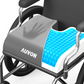 AUVON Gel Wheelchair Seat Cushion, Relieve Sciatica, Back, Coccyx, Pressure Sore and Ulcer Pain, Refreshing & Ergonomic Chair Cushion with Waterproof Silk Fabric, Anti-Slip Cover, Removable Strap