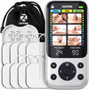 AUVON 3-in-1 TENS Unit Muscle Stimulator with Color Display for Easier Use 24 Modes TENS Machine for Drug-Free Shoulder, Sciatica, Back Pain Relief, EMS Massager, Convenient 2-in-1 Port, 8 TENS Pads