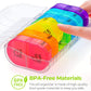 AUVON Pill Box 2 Times a Day, 7-Color for Easy Tracking, Dual Protection Weekly Pill Organizer AM PM with 7 Daily Pocket Case to Hold Vitamin, Medicine, Medication, and Supplement, BPA-free