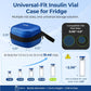 AUVON Universal Insulin Peptide Case for Fridge, 16 Slots for 1–15 ml Vials Insulin Vial Case for Fridge, Adjustable Foam Insert, Vial Holder with Moisture & Odor Protection, Insulated Aluminum Lining