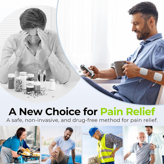 AUVON 4-Channel Digital TENS Unit Muscle Stimulator, Customizable 8 Modes Rechargeable TENS Machine with 16 Premium TENS Pads, Drug-free for Neck, Shoulder, Back, Sciatica Pain Relief, A Carry Case