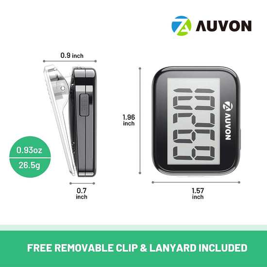 AUVON 3D Pedometer for Walking, Simple Step Counter