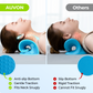 AUVON Neck Stretcher, Adaptive Cervical Traction Device for Gentle Pain Relief, Neck and Shoulder Relaxer with Cervical Groove for Hump, Spine Alignment, Muscle Tension, Headaches, TMJ Pain (Blue)