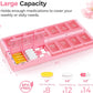 AUVON Magnetic Weekly AM PM Pill Organizer 2 Times a Day, BPA-Free Large Foldable Pill Case 7 Day with Dual Protection, User-Friendly Travel Pill Box for Medications, Fish Oils, Vitamins