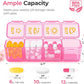 AUVON Weekly Pill Organizer 4 Times a Day, Large Easy-to-Track Labels, Pink Large Pill Case with Dual Protection, Easy-Open Lids, Spill-Proof Travel Pill Box 7 Day for Medication, Vitamins, Fish Oils