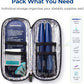 AUVON Étui de Voyage Réfrigérant pour Stylo à Insuline, avec 2 Packs de Glace de 90 g Approuvés par la TSA, Sac Isotherme en Cuir pour Médicaments Diabétiques, Étui Compact pour Stylos à Insuline et Autres Fournitures