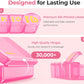 AUVON Weekly Pill Organizer 4 Times a Day, Large Easy-to-Track Labels, Pink Large Pill Case with Dual Protection, Easy-Open Lids, Spill-Proof Travel Pill Box 7 Day for Medication, Vitamins, Fish Oils