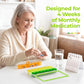 AUVON Moisture-Proof Monthly Pill Organizer, 28-Day Compartments Pill Box Case with Removable 4 Weeks Medication Organizer Rows for Fish Oils, Vitamins, Supplements, Medications, BPA-Free