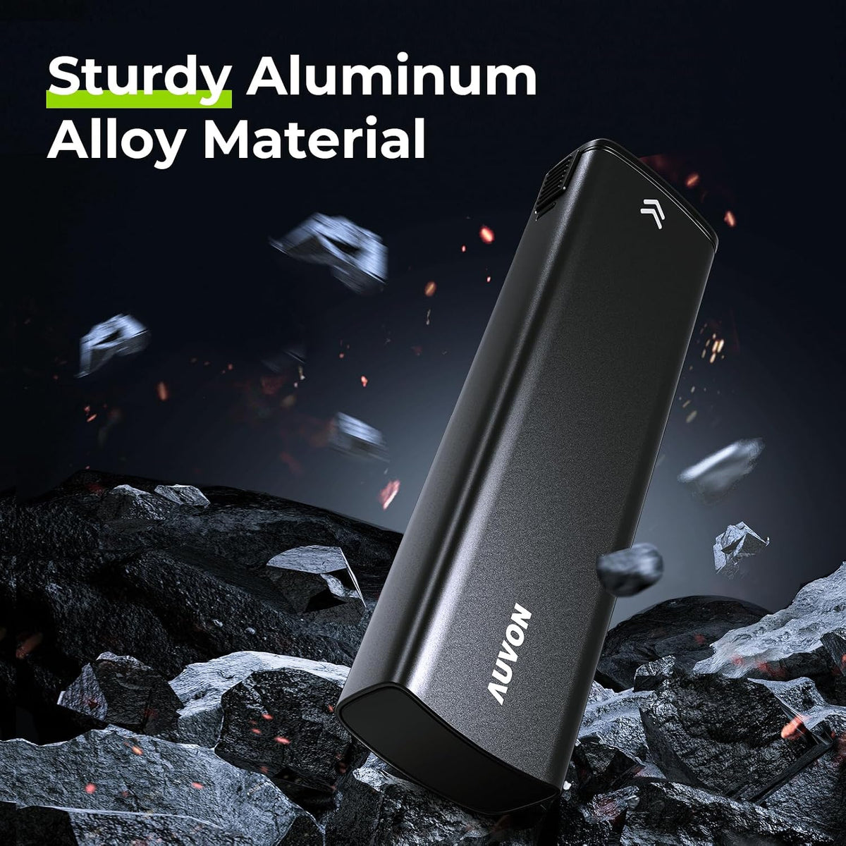 Pilulier hebdomadaire métallique AUVON avec design coulissant, élégant pilulier de voyage 7 jours pour la protection de la vie privée, étui à pilules en alliage d'aluminium avec grand compartiment pour les compléments, l'huile de poisson (noir)