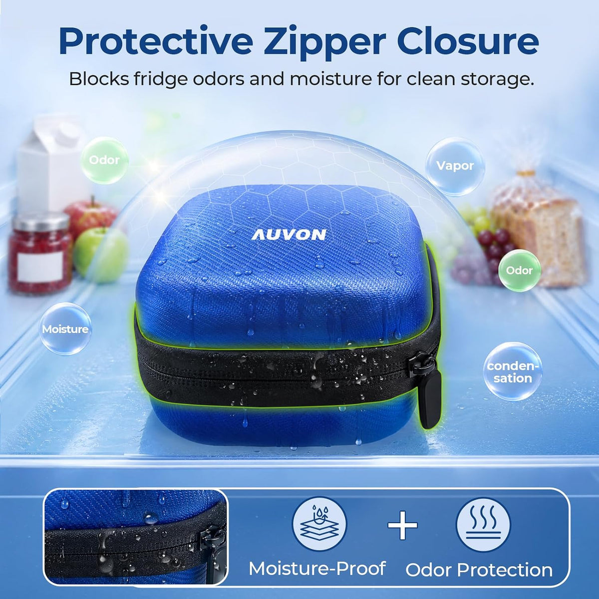 AUVON Universal Insulin Peptide Case for Fridge, 16 Slots for 1–15 ml Vials Insulin Vial Case for Fridge, Adjustable Foam Insert, Vial Holder with Moisture & Odor Protection, Insulated Aluminum Lining