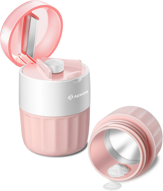AUVON 3-in-1 Pill Crusher and Cutter – Creates Fine Powder with Stainless Steel Grinding Pestle, Portable Design for Elderly and Pets