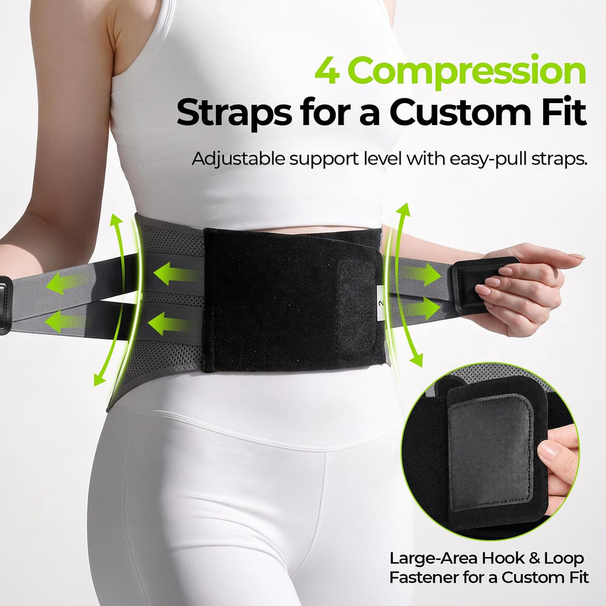 AUVON Back Brace with Removable Heating Pad for Lower Back Pain Relief 5-Stay Lumbar Support Belt for Men & Women, Adjustable Back Support Brace for Sciatica, Herniated Disc, Work & Heavy Lifting