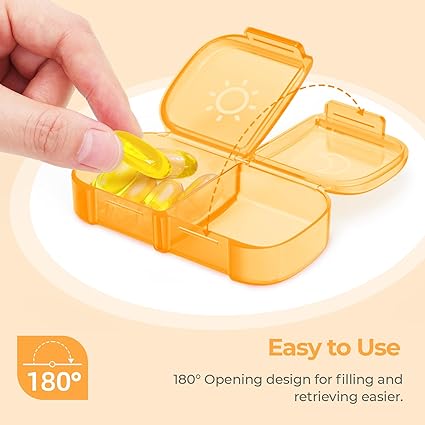 AUVON XL Weekly Pill Organizer 2 Times a Day, AM PM Pill Box 7 Day with One-Side Large Opening Design for Easy Filling, Portable Travel Pill Case for Medication, Vitamins, Fish Oils, Supplements