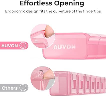 AUVON Pink XL Weekly Pill Organizer with Effortless Opening Design, Arthritis Friendly Pill Box, BPA-Free Pill Organizer 7 Day, Cute & Portable Pill Case for Vitamins, Supplements and Medications