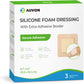 AUVON Silicone Foam Dressing with Large Adhesive Border, Wound Dressing Pads with High Absorbency, Waterproof for Wound Care & Protection Plus Cushioning, Skin-Friendly, Easy Off