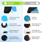 AUVON Gel Wheelchair Seat Cushion with Waterproof Cover, Ergonomic Chair Cushion with U-Cutout for Tailbone, Back Pain Relief, Memory Foam Cushion for Office, Anti-Slip, Buckle Strap