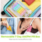 AUVON XL Weekly Pill Organizer 2 Times a Day with Large Opening for Easy Filling, AM PM Pill Box 7 Day in Rainbow Colors, Portable Travel Pill Case for Medication, Vitamins, Fish Oils, Supplements
