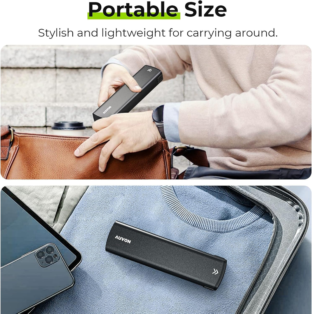 Pilulier hebdomadaire métallique AUVON avec design coulissant, élégant pilulier de voyage 7 jours pour la protection de la vie privée, étui à pilules en alliage d'aluminium avec grand compartiment pour les compléments, l'huile de poisson (noir)
