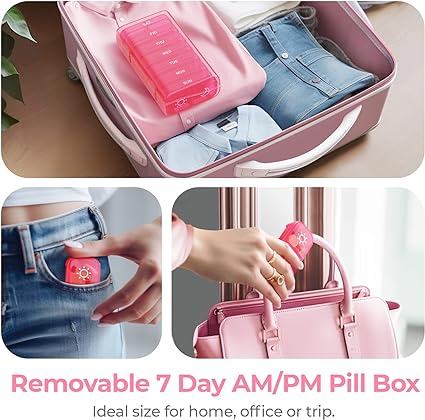 AUVON XL Weekly Pill Organizer 2 Times a Day, AM PM Pill Box 7 Day with One-Side Large Opening Design for Easy Filling, Portable Travel Pill Case for Medication, Vitamins, Fish Oils, Supplements