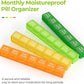 AUVON Monthly Pill Organizer Moistureproof, Large 28 Days Pill Case with Removable 4 Weeks Pill Box Rows, Travel-Friendly Pill Container for Fish Oils, Vitamins, Supplements and Medications