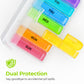 AUVON XL Weekly Pill Organizer 2 Times a Day with Large Opening for Easy Filling, AM PM Pill Box 7 Day in Rainbow Colors, Portable Travel Pill Case for Medication, Vitamins, Fish Oils, Supplements