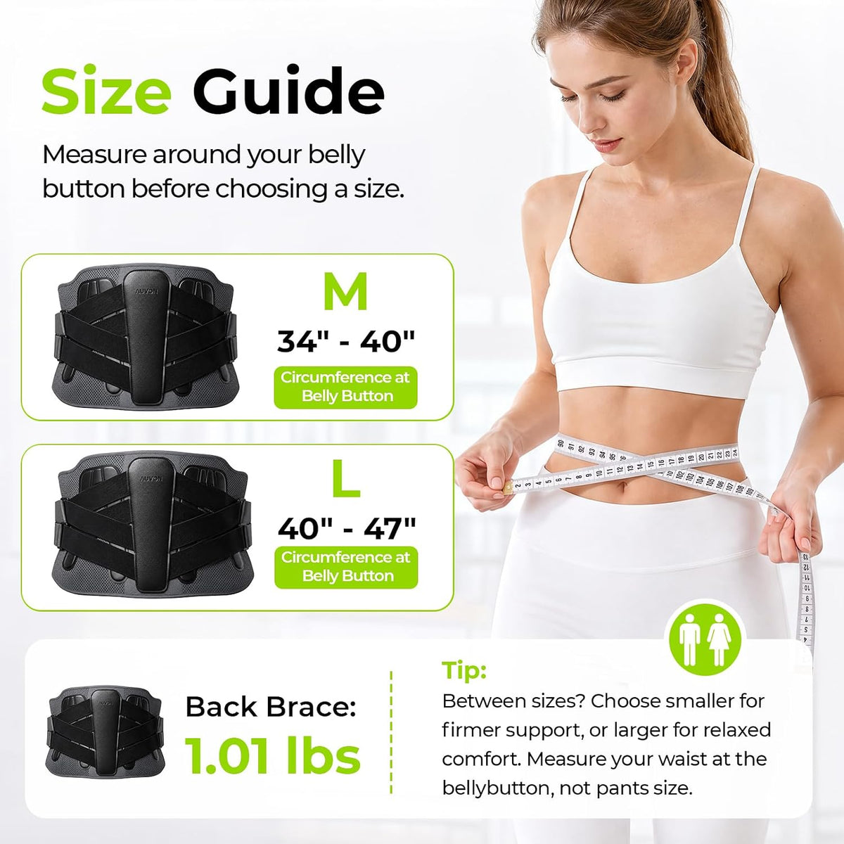 AUVON Back Brace with Removable Heating Pad for Lower Back Pain Relief 5-Stay Lumbar Support Belt for Men & Women, Adjustable Back Support Brace for Sciatica, Herniated Disc, Work & Heavy Lifting