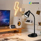 AUVON LED Desk Lamp with USB Charging Port 3 Color Modes Dimmable Reading Light Intelligent Induction Auto Dimming Task Lamp Flexible Gooseneck Table Lamp for Bedside Office, AC Adapter Include