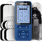 AUVON 24 Modes TENS Unit Muscle Stimulator for Pain Relief, Rechargeable TENS Machine with 2X Battery Life, Belt Clip, Continuous Time Setting, Dust-Proof Bag, Cable Ties and 10 Electrode Pads - AUVON