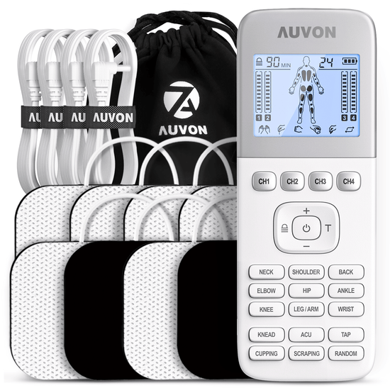 Independent Dual Channel TENS Unit Muscle Stimulator, AVCOO 20 Modes Muscle  Stimulator for Pain Relief with 12 Upgraded Electrode Pads, Rechargeable TENS  Machine Pulse Massager with Dust-Proof Bag