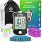 AUVON Diabetes Testing Kit with 150 Glucometer Strips and 50 30G Lancets, Blood Glucose Monitor Kit Includes a Log Book, I-QARE DS-W Blood Glucose Monitoring System (Code Free) - AUVON
