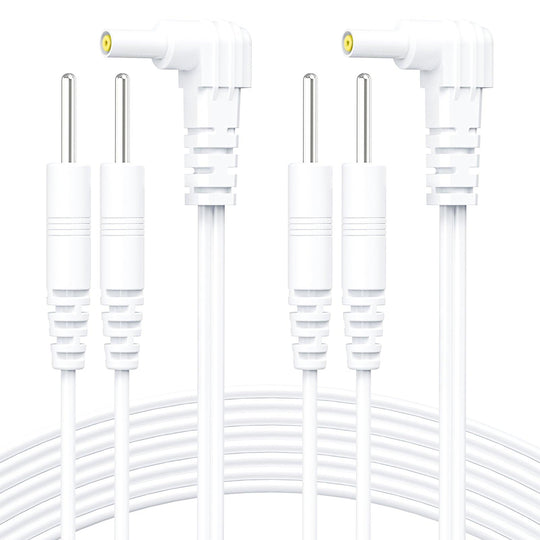 AUVON Durable Lead Wires for TENS EMS Units (2 Pairs), Standard Leads with 40,000+ Bend Lifespan (10X Durability), Compatible with Most TENS Units, EMS, and Other Electrotherapy Stimulation Devices - AUVON